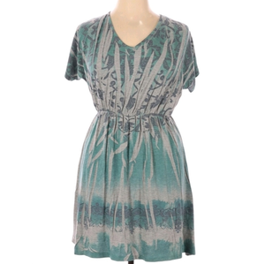 Women’s Size XL Rue 21 Dress Tie Back Gray Aqua‎ Sublimation easy to wear